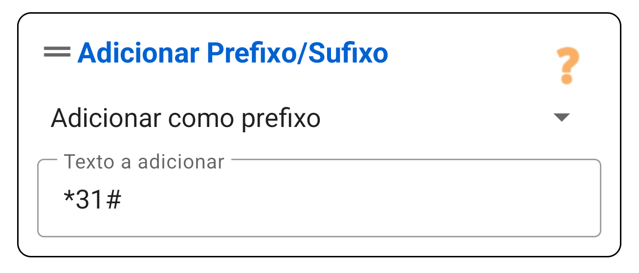 Prefixo / Sufixo