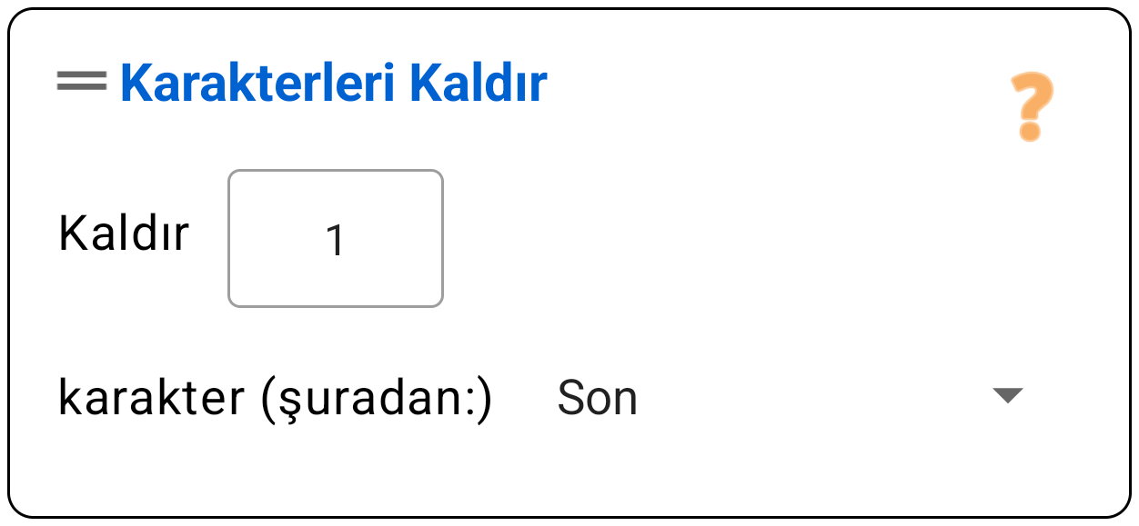 Karakter Sil (Baş/Son)