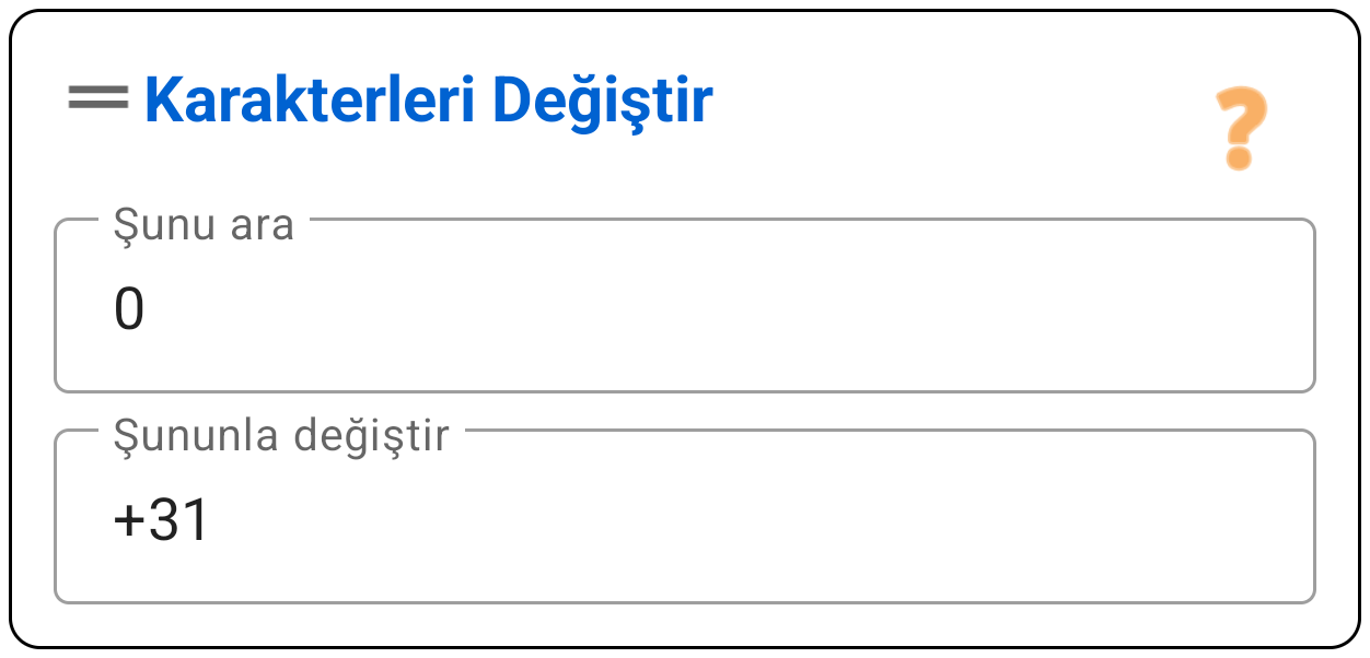Karakter Değiştir