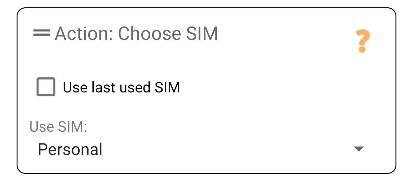 Choose SIM action screenshot