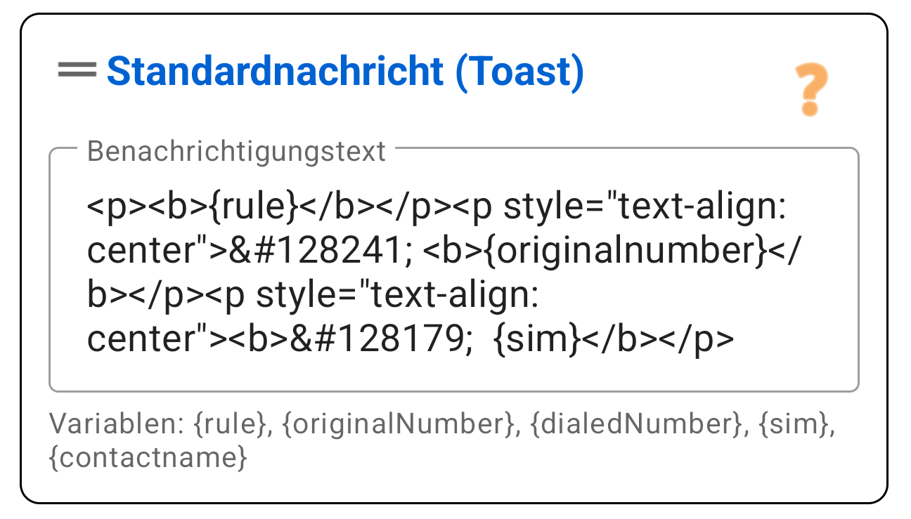 'Toast'-Nachricht zeigen