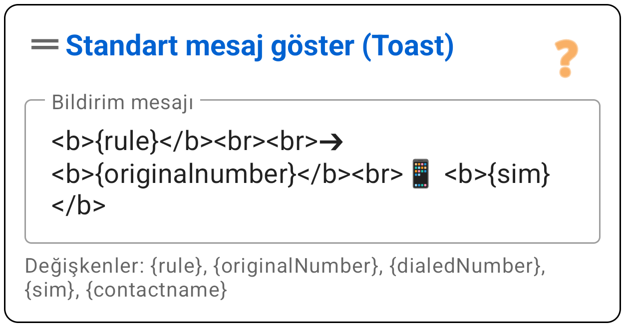 'Toast' Mesajı Göster