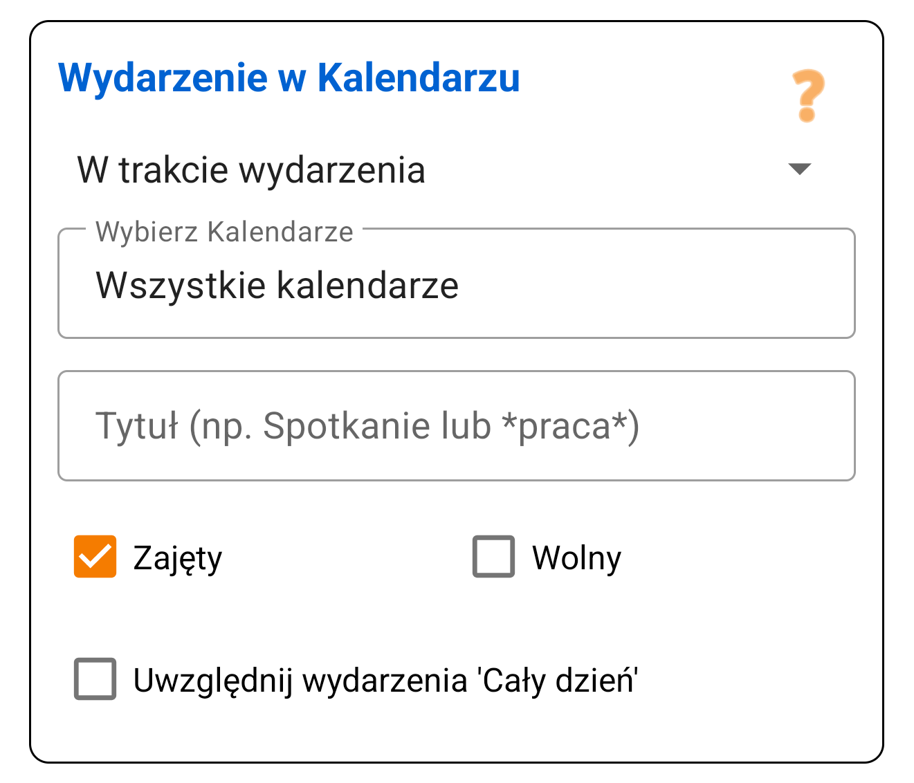 Wydarzenie Kalendarza