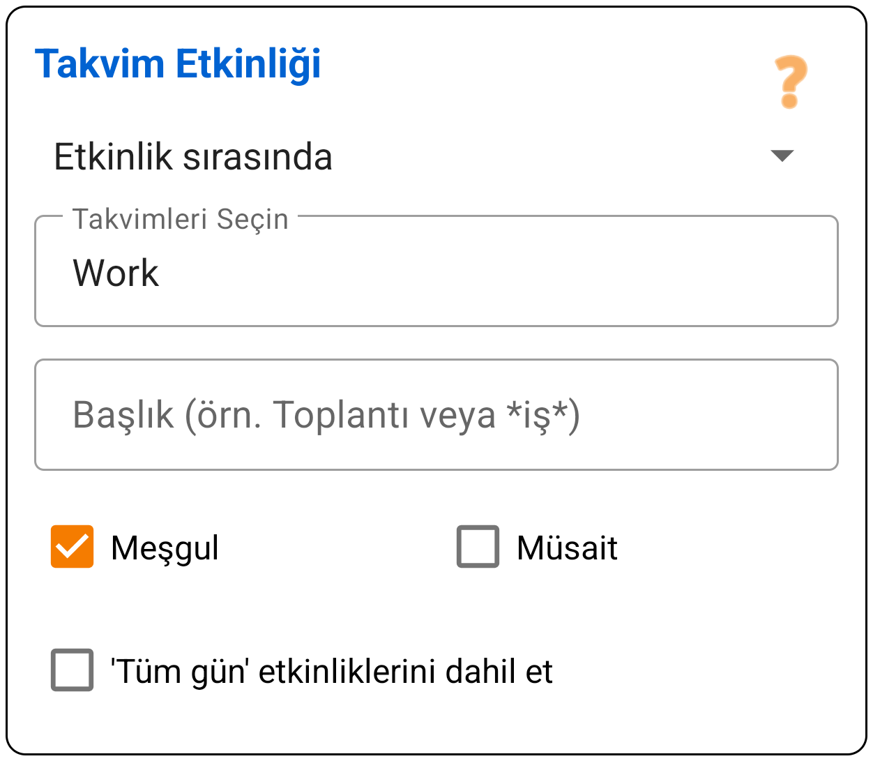 Takvim Etkinliği