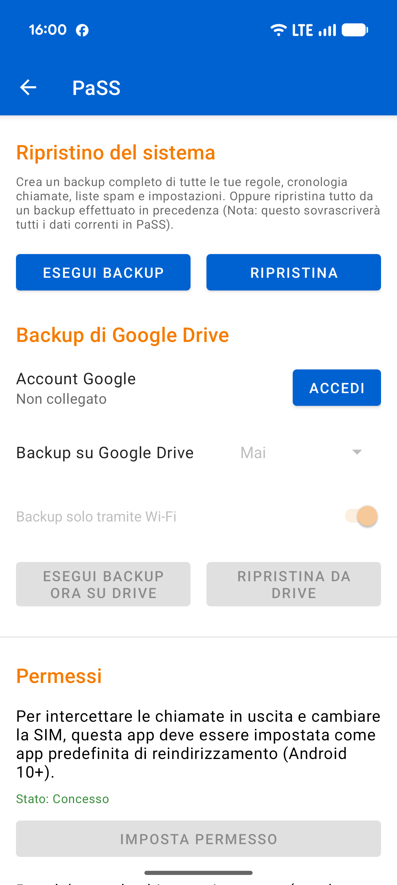 Settings Backup