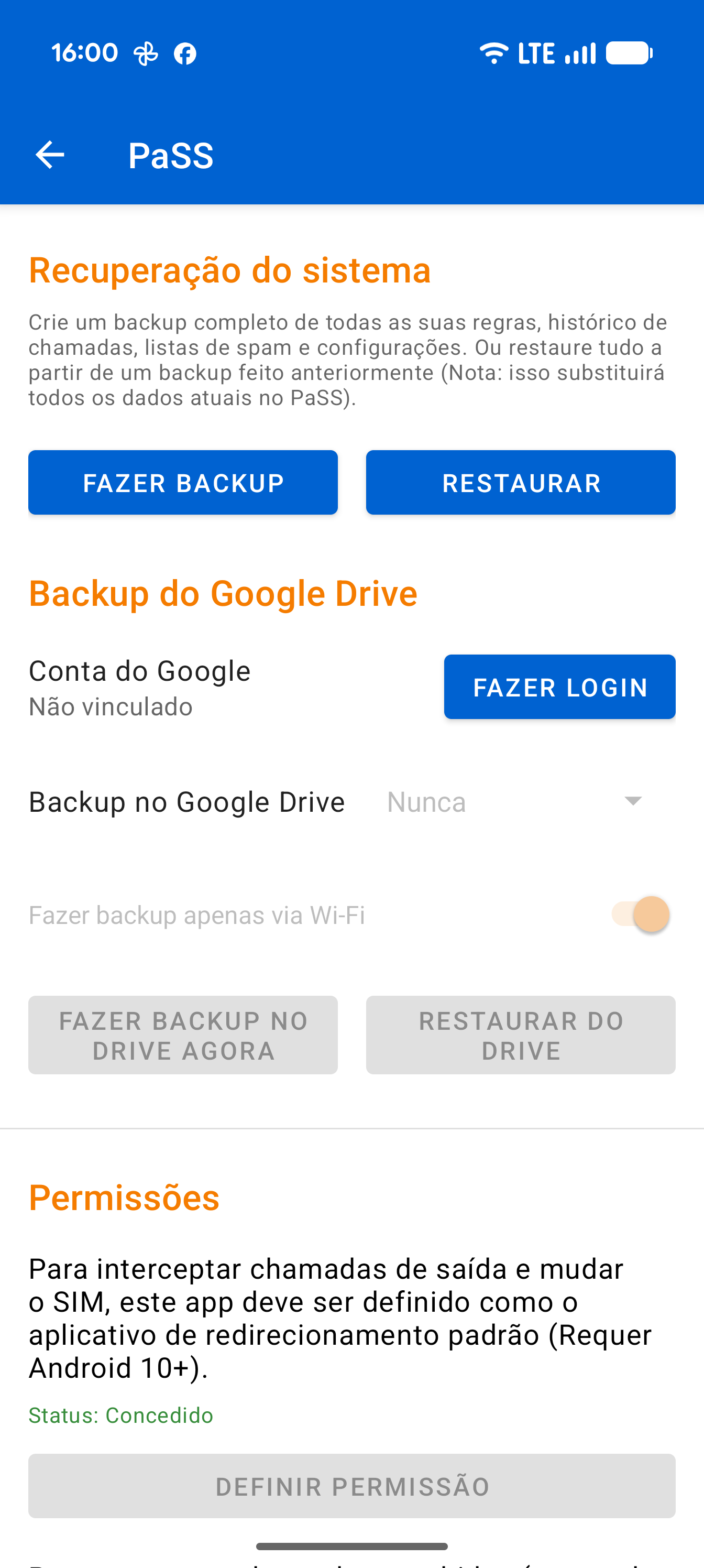 Settings Backup