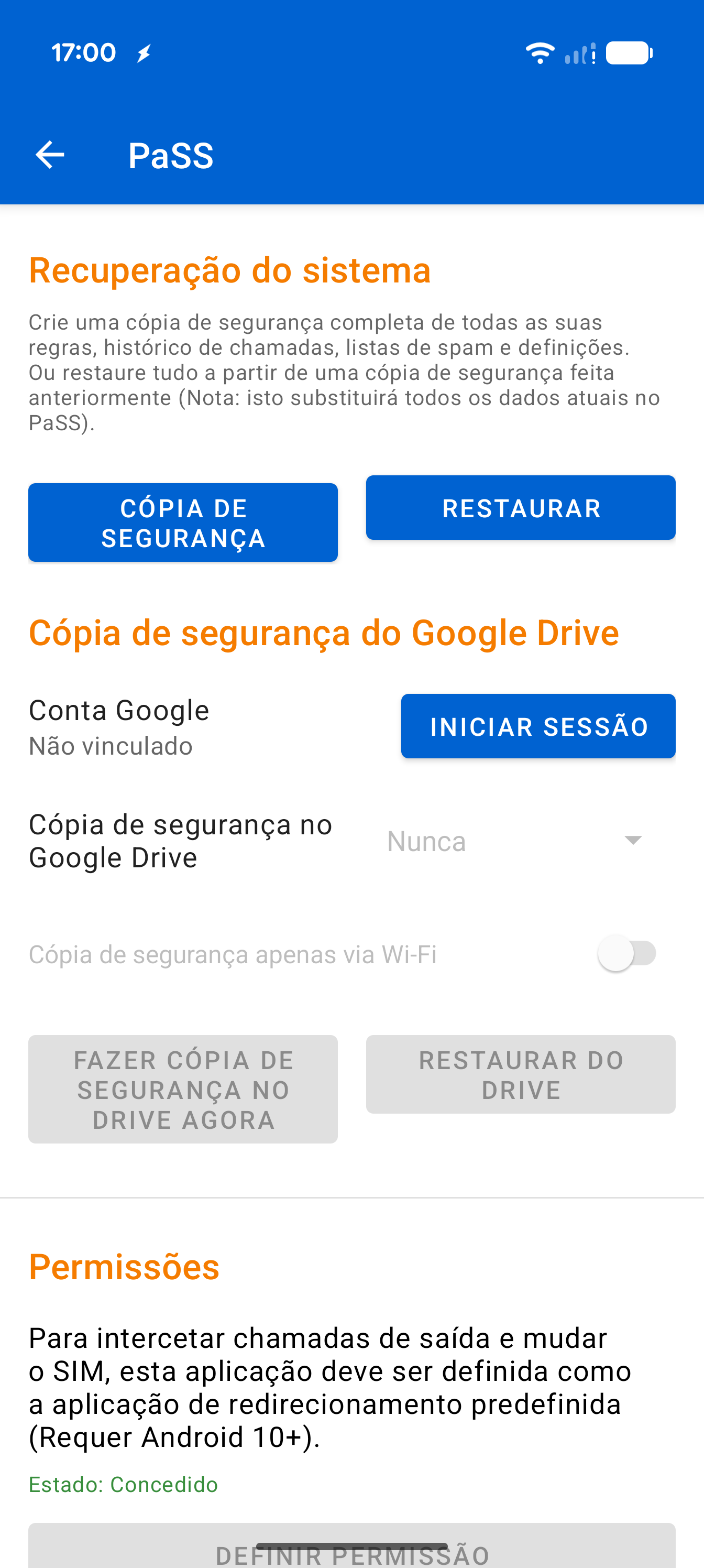 Settings Backup