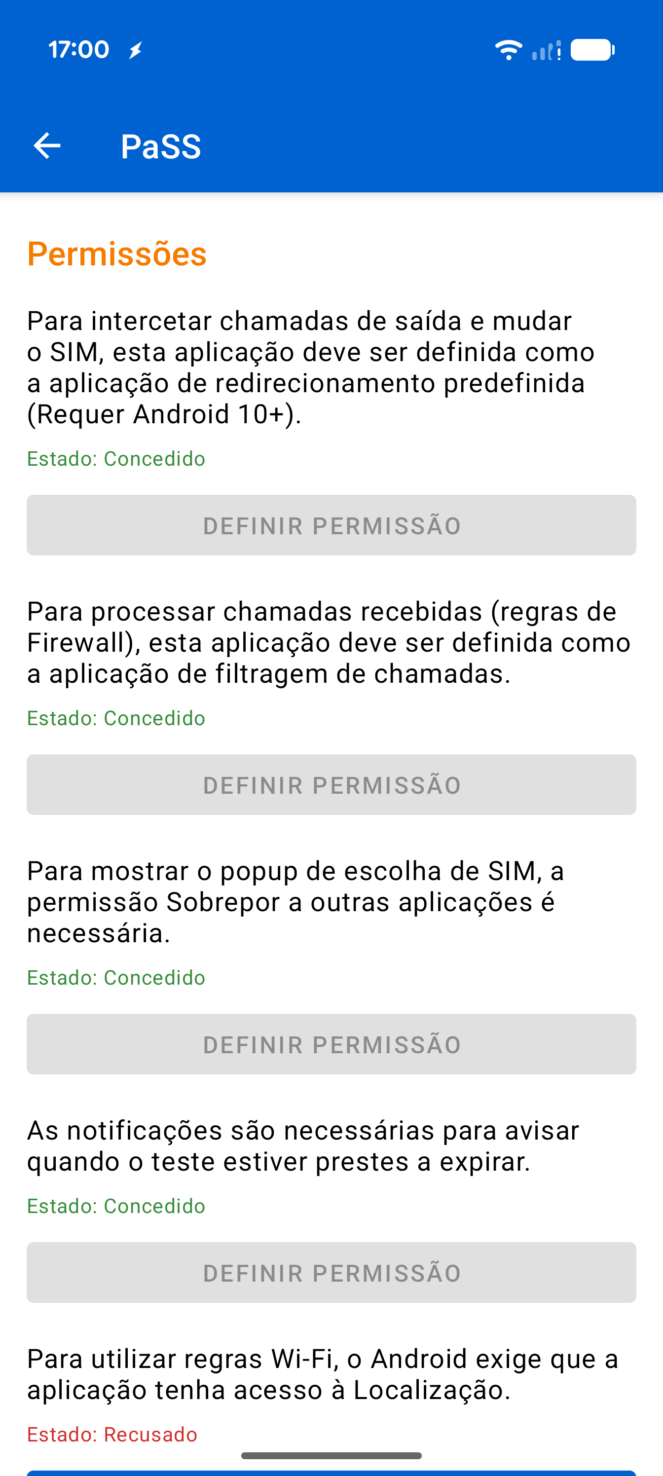 Settings Permissions