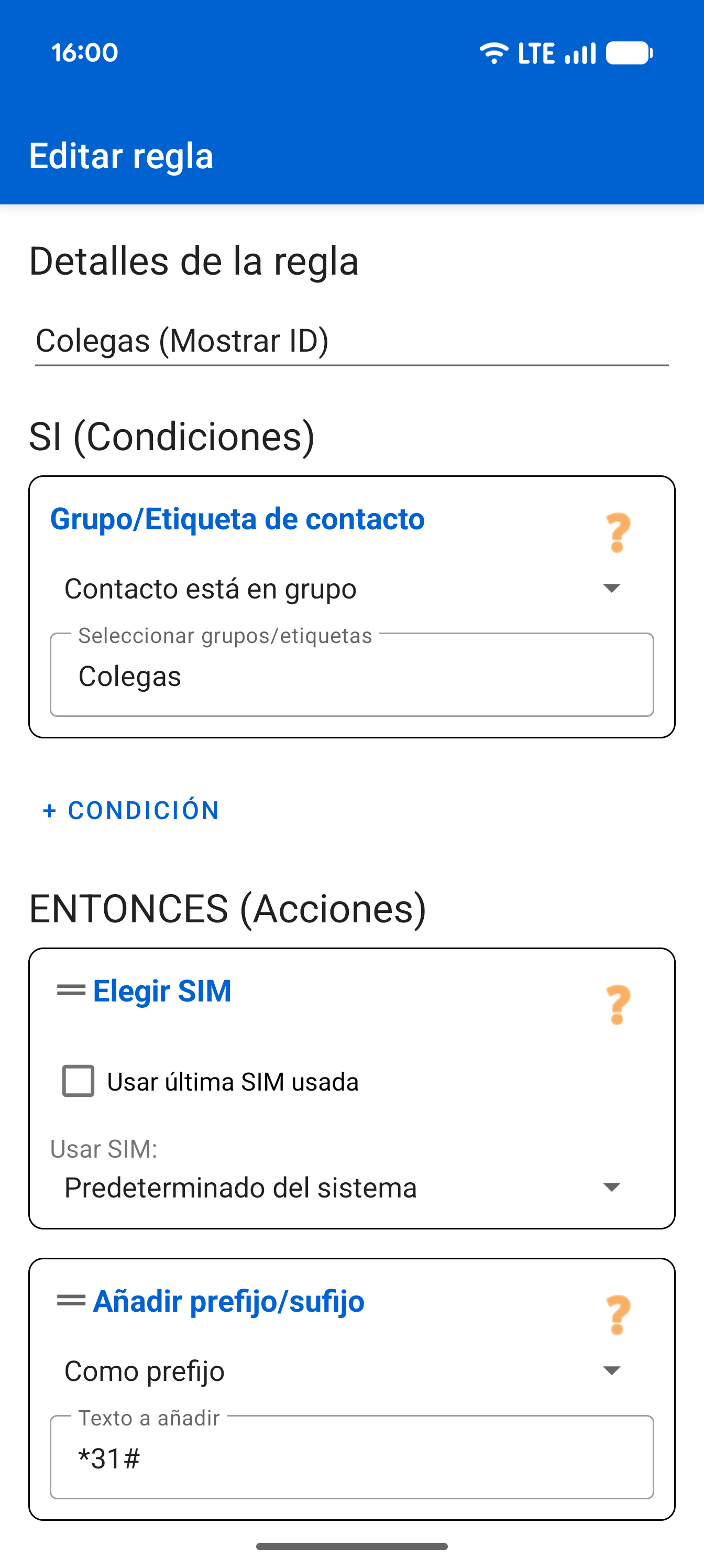 El Editor de Reglas