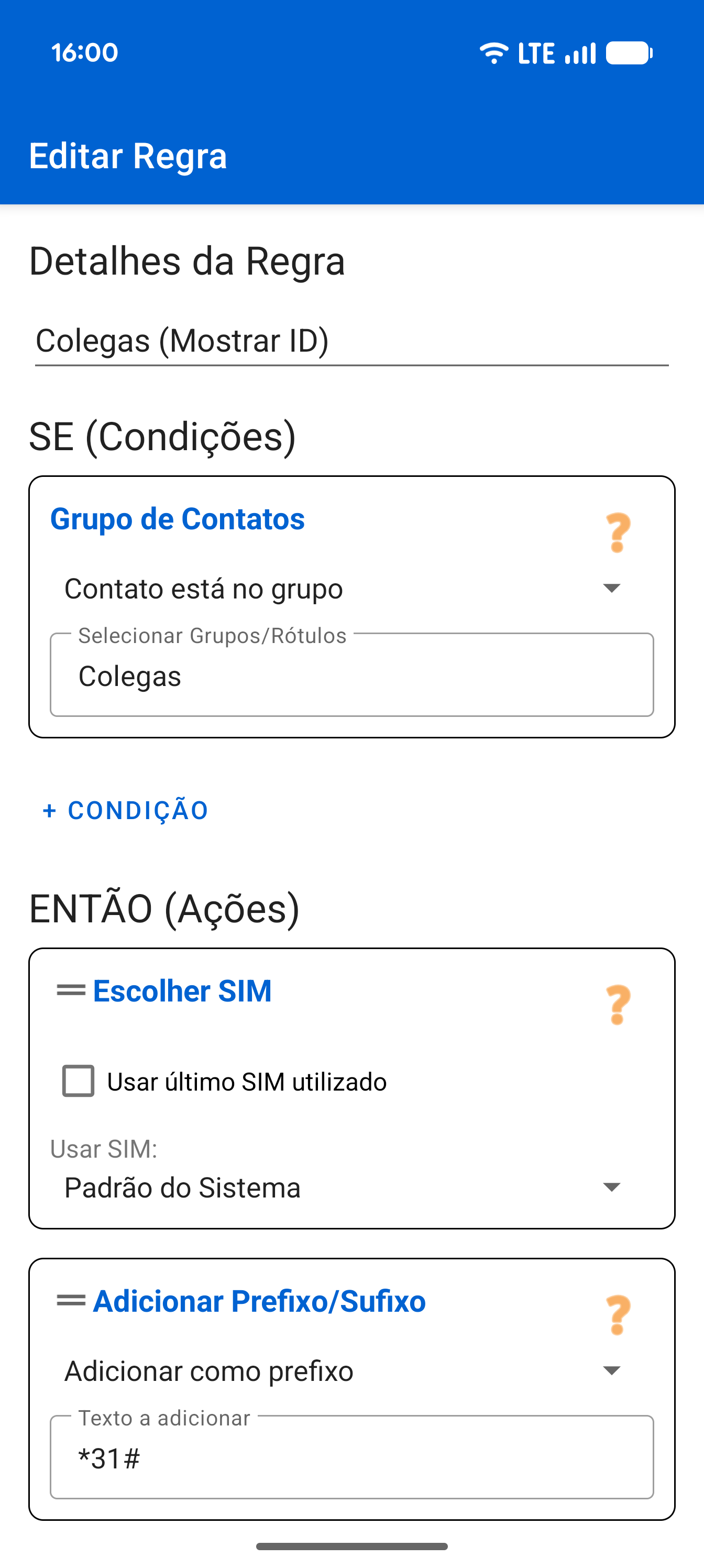 O Editor de Regras
